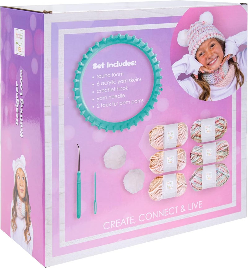 Hapinest Learn to Knit Hat and Scarf Knitting Loom Kit for Kids Ages 8-12 - Image 2